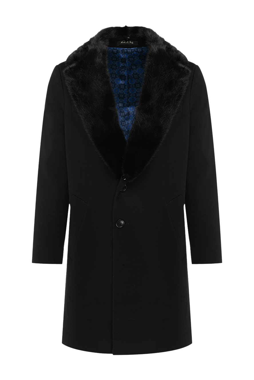 Cesare di Napoli black wool coat for men 140788 — Men coats