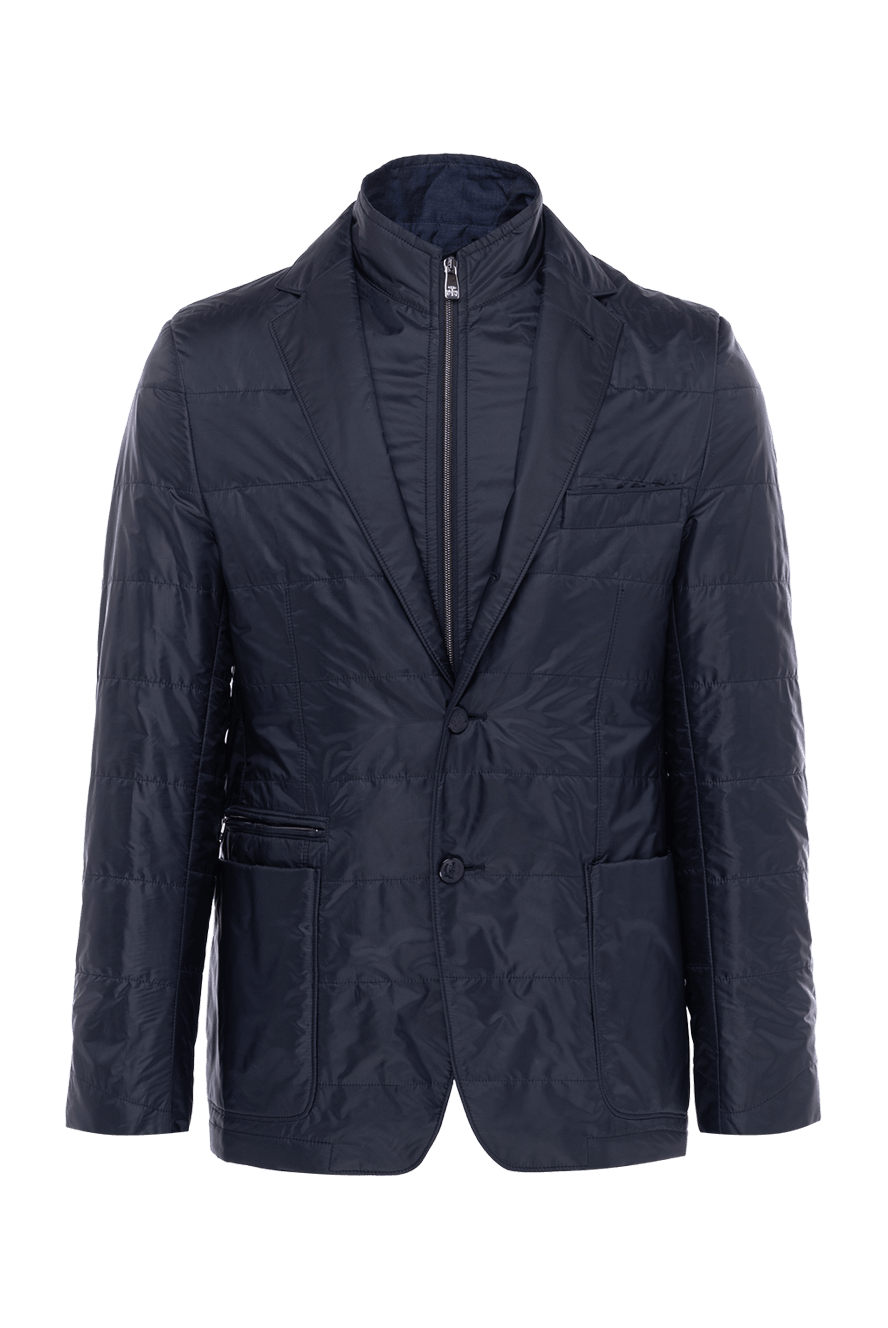 CORNELIANI ネイビー ビジネスジャケット 48 Corneliani men's blue blazer-style jacket with zipper and buttons