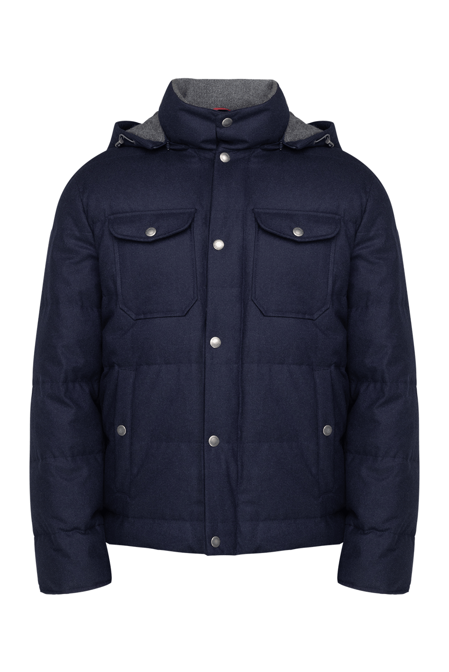 Brunello Cucinelli men's down jacket made of wool, silk and