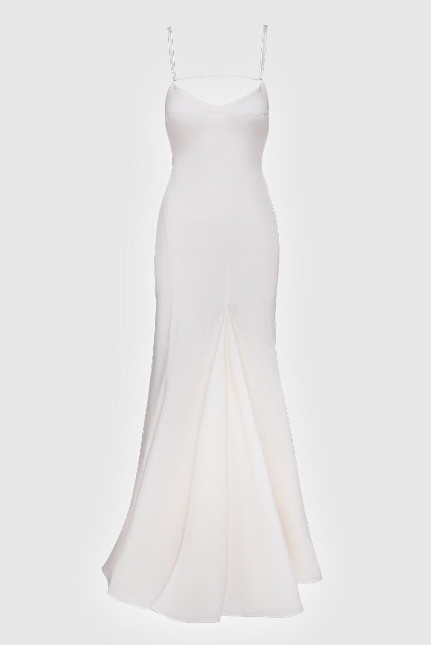 Jacquemus maxi dress with thin straps and open back made of natural linen  161294  Women dresses | Domino Online Store Ukraine