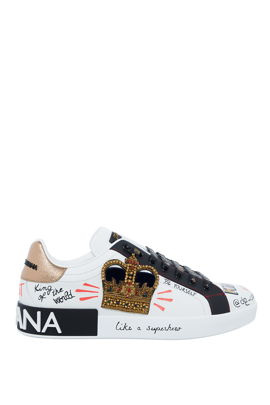 Dolce & Gabbana portofino sneakers in printed calfskin nappa