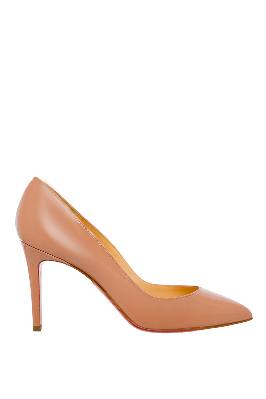 Christian Louboutin women's beige leather shoes with a red sole