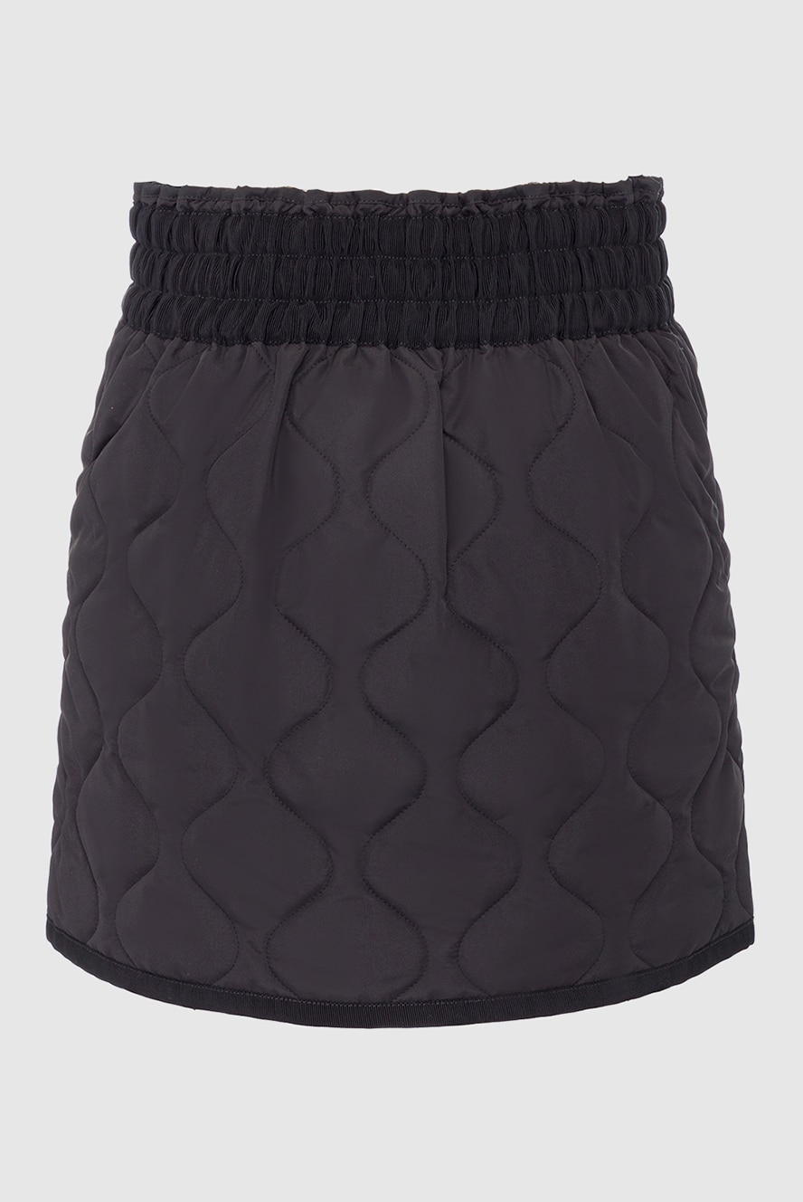 Khrisjoy black quilted skirt with drawstring and textured quilting