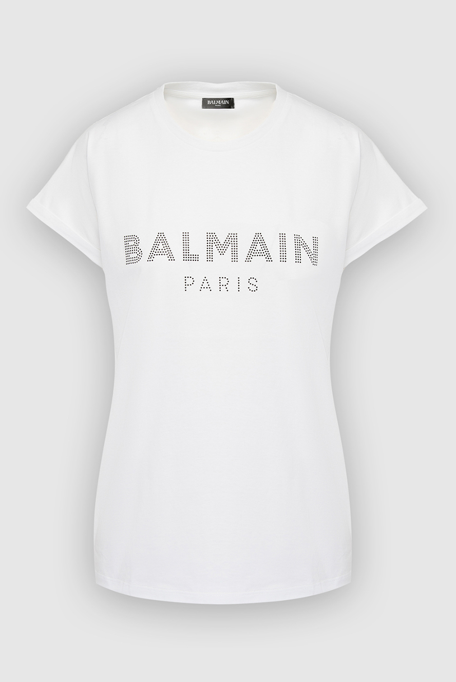 【関税＆送料込み】Balmain White Cotton T-Shirt White Designer T-shirts - Men | Balmain