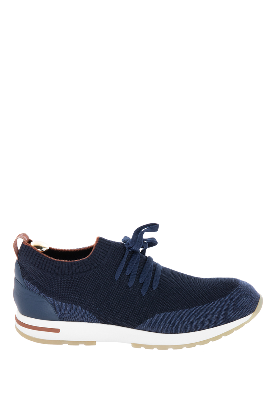 Loro Piana blue textile snickers for men 169678 — Men
