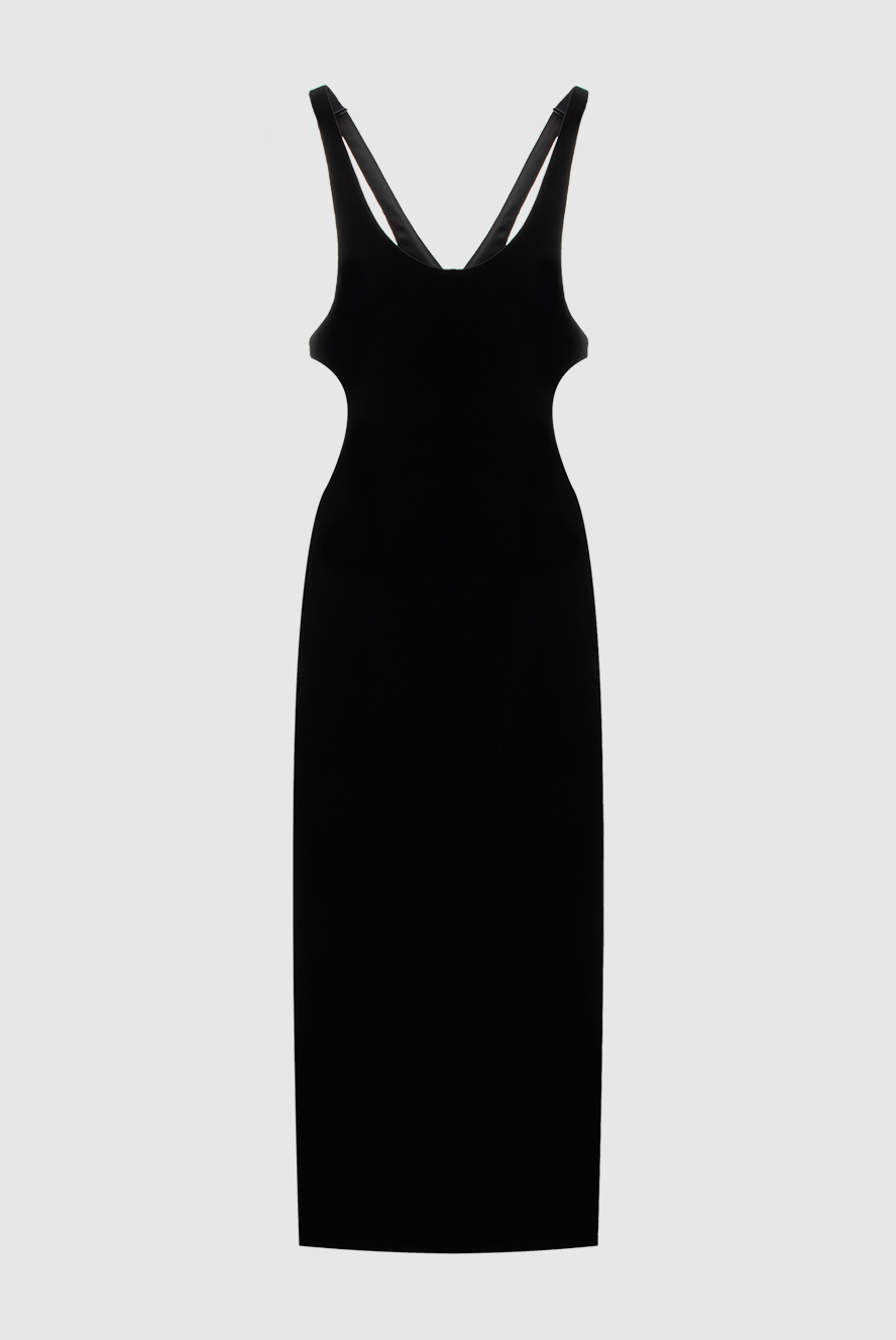 Saint Laurent black viscose and cupra dress for women 170794