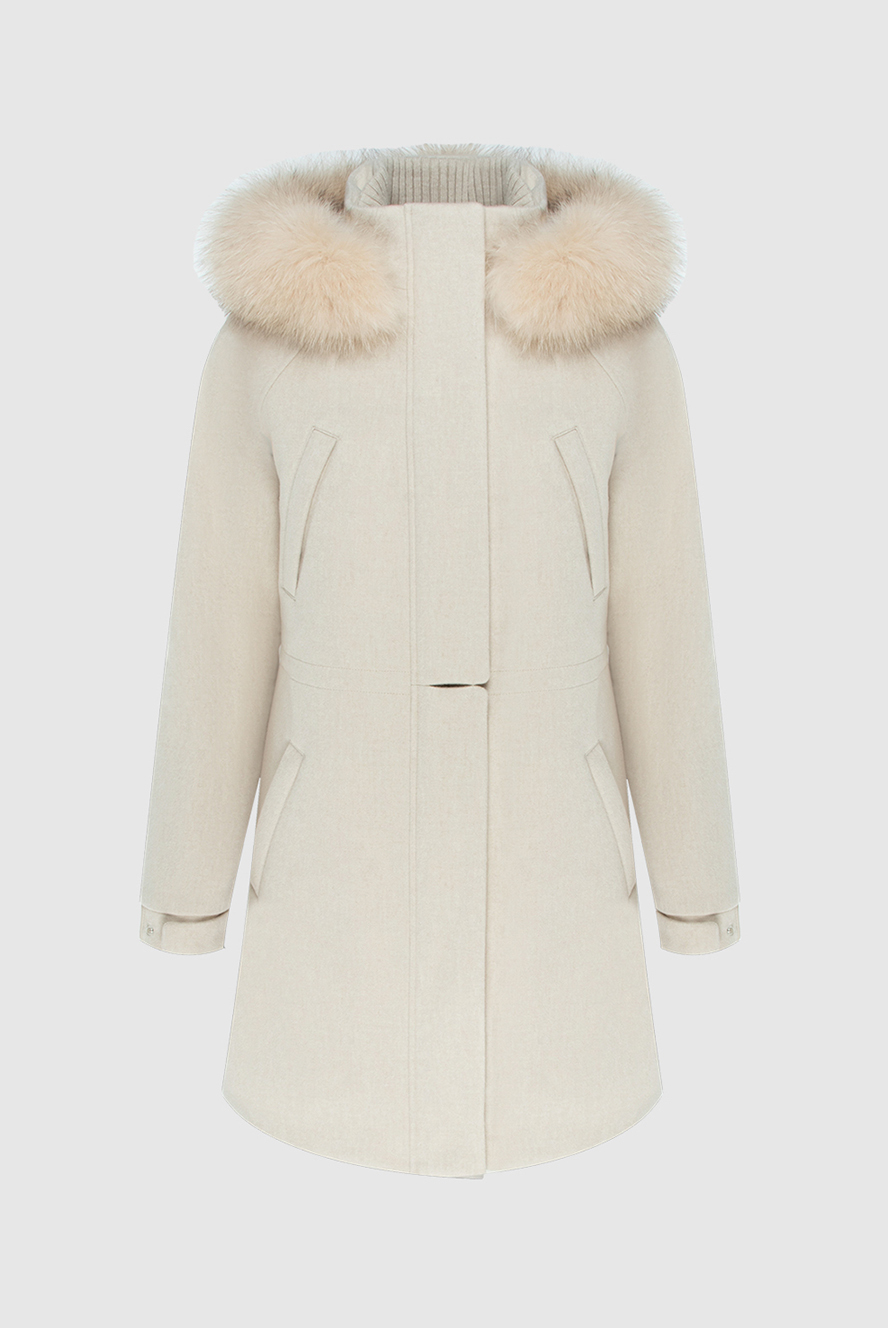 Loro Piana★素敵！White Cashmere/Leather Long Jacket Loro Piana☆素敵！White Cashmere/Leather Long Jacket