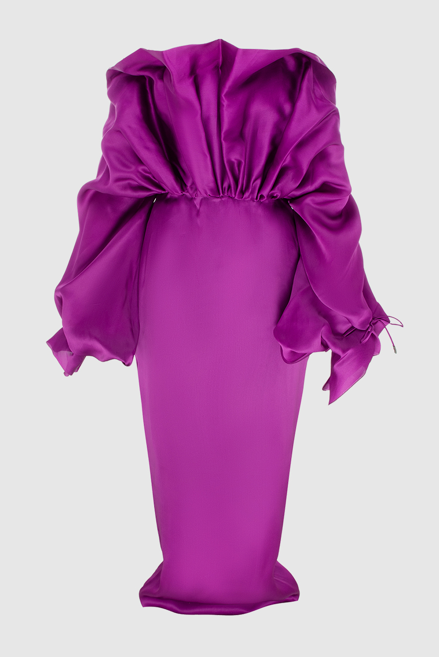 Tom Ford pink silk evening dress with off the shoulder