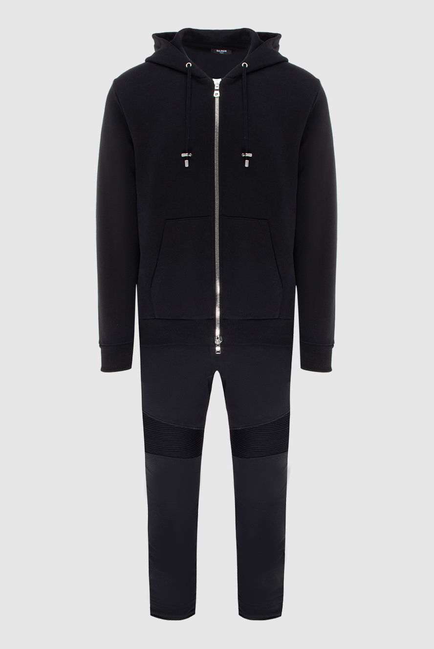 Balmain Homme AW12 マルチジップ　ジップアップ　フーディー Balmain black cotton sport suit for men 171215 — Men tracksuits