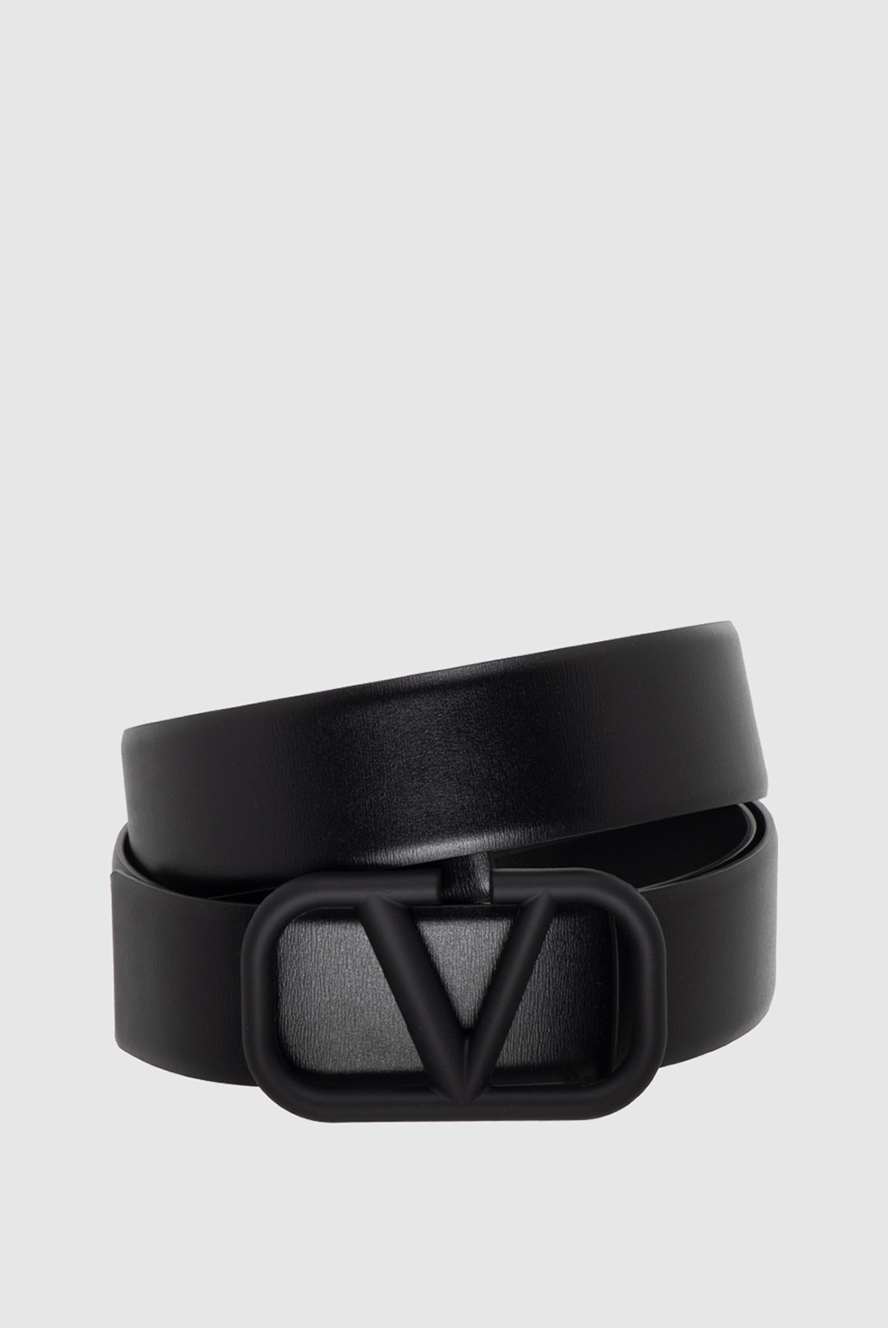 Valentino black leather belt for men 171653 — Men belts and braces