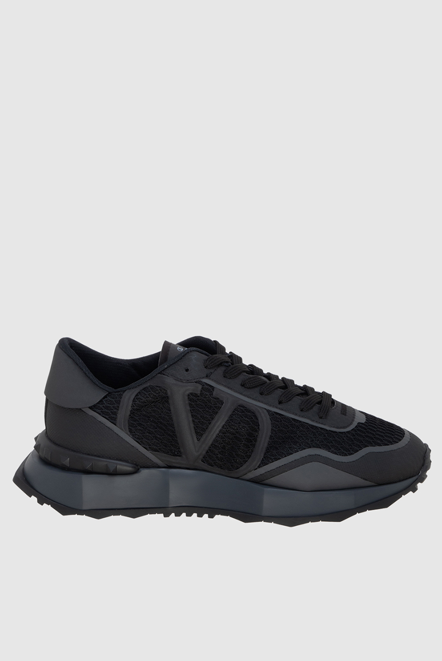 靴 VALENTINO Valentino black sneakers with a massive sole and honeycomb weave
