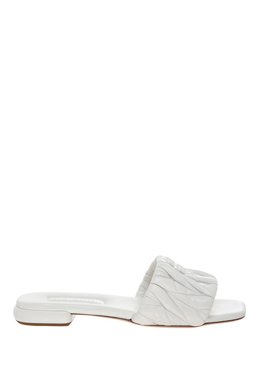 バレエシューズ Miu Miu flip-flops Miu Miu White gymnasium flip-flops | TheDoubleF