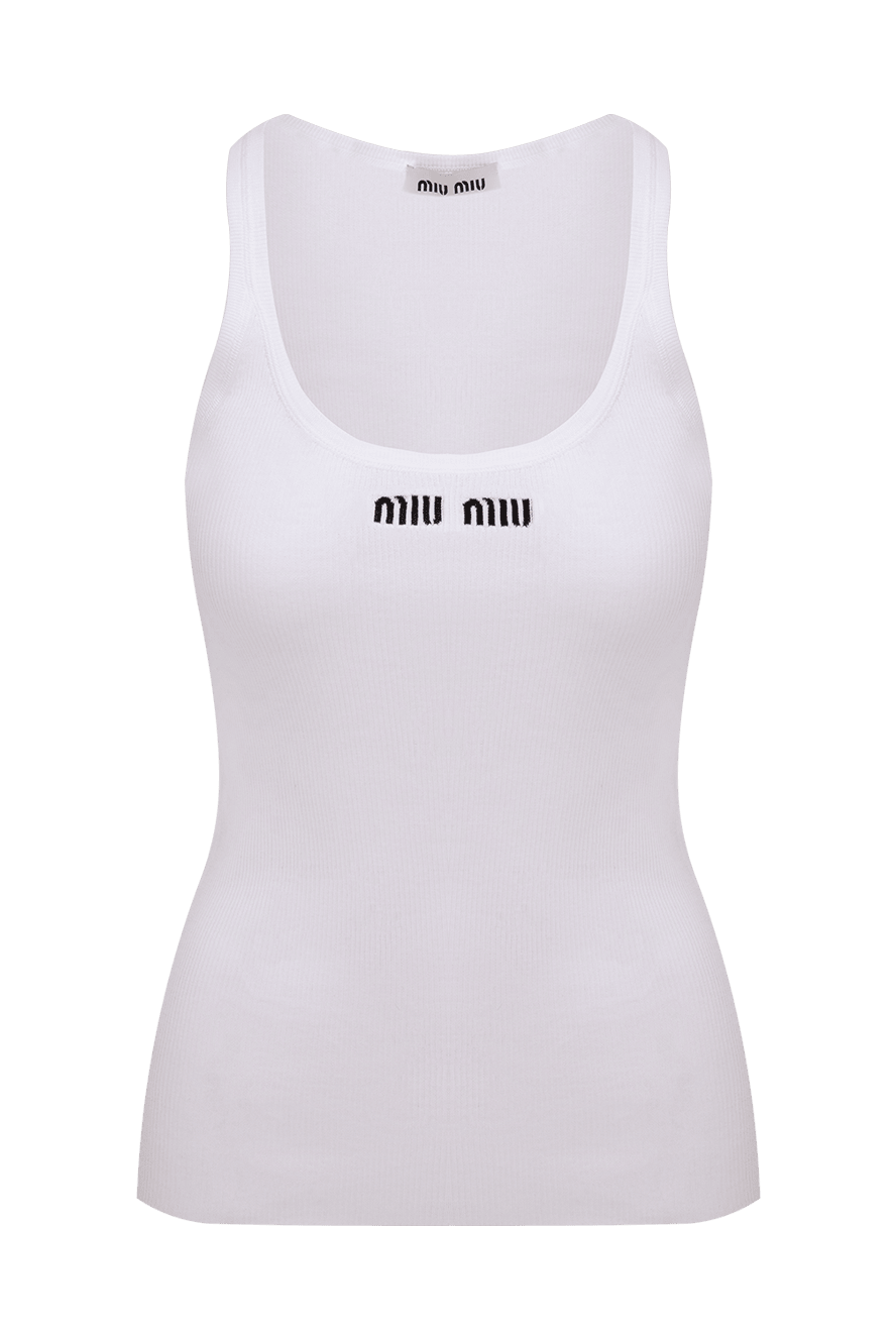 Miu Miu white cotton t-shirt for women 174205 — Women singlet