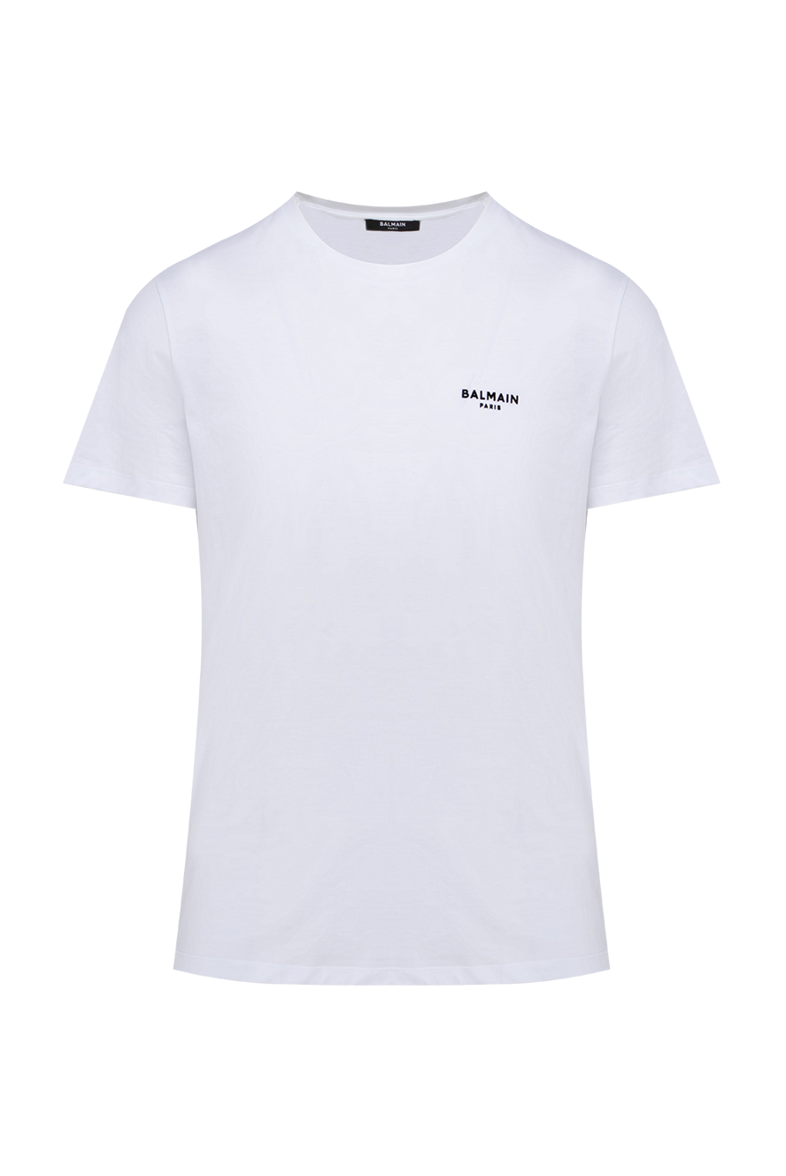 送料関税込【BALMAIN】ロゴ植毛コットンジャージーTシャツ Balmain - Logo-Print Organic Cotton-Jersey T-Shirt - Curated