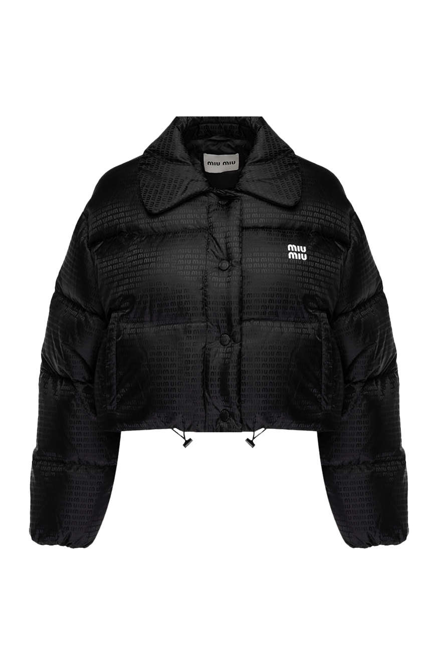 Miu Miu black cropped jacket with snap buttons women's 175180