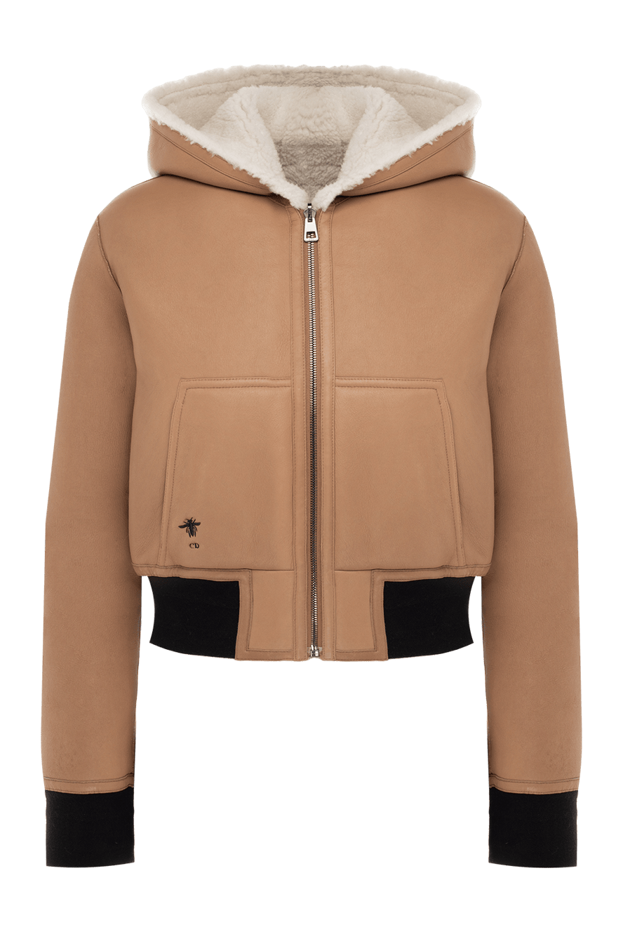 Dior beige leather and fur jacket for women 176352 — Women