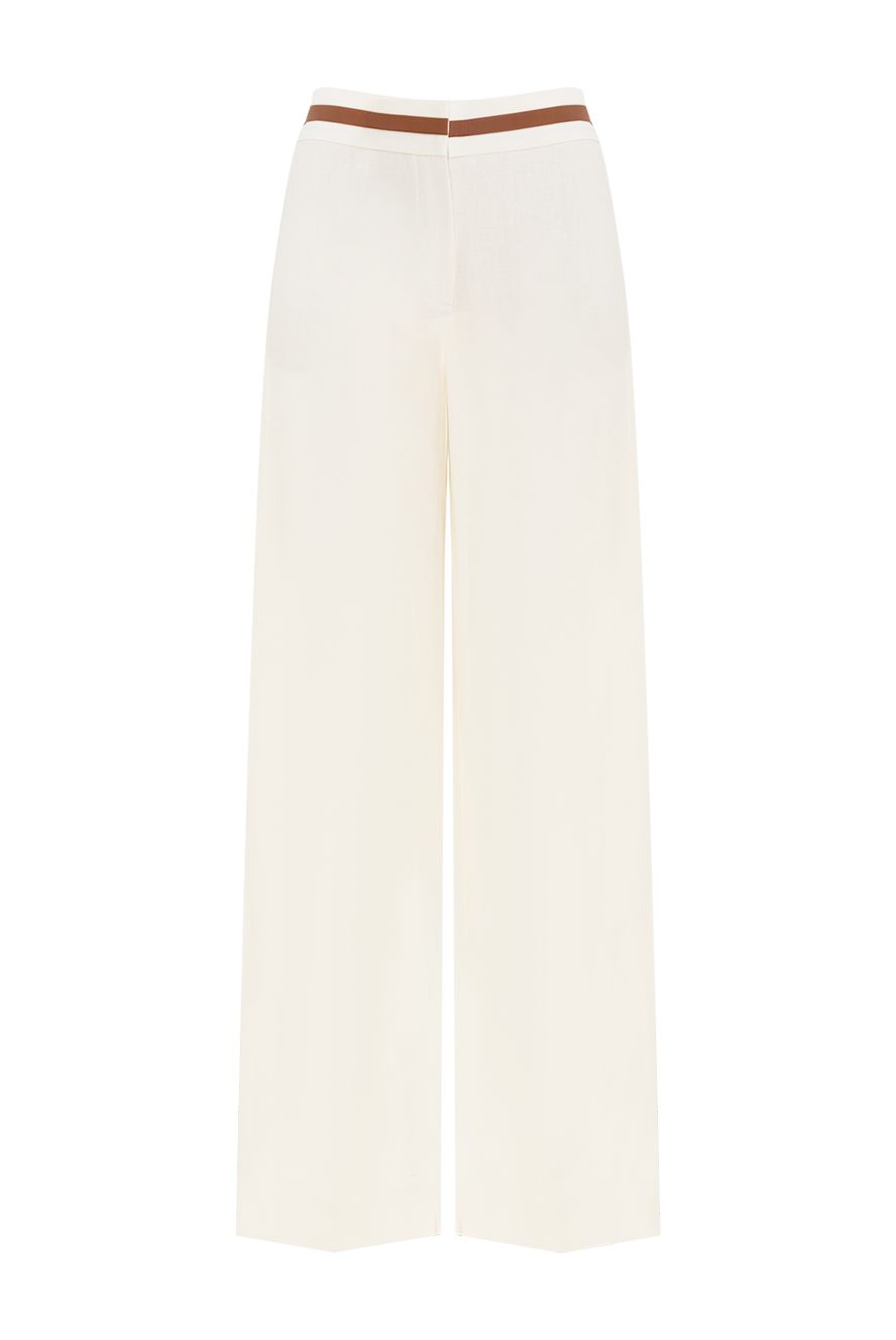 Loro Piana white linen trousers for women 176432 — Women trousers