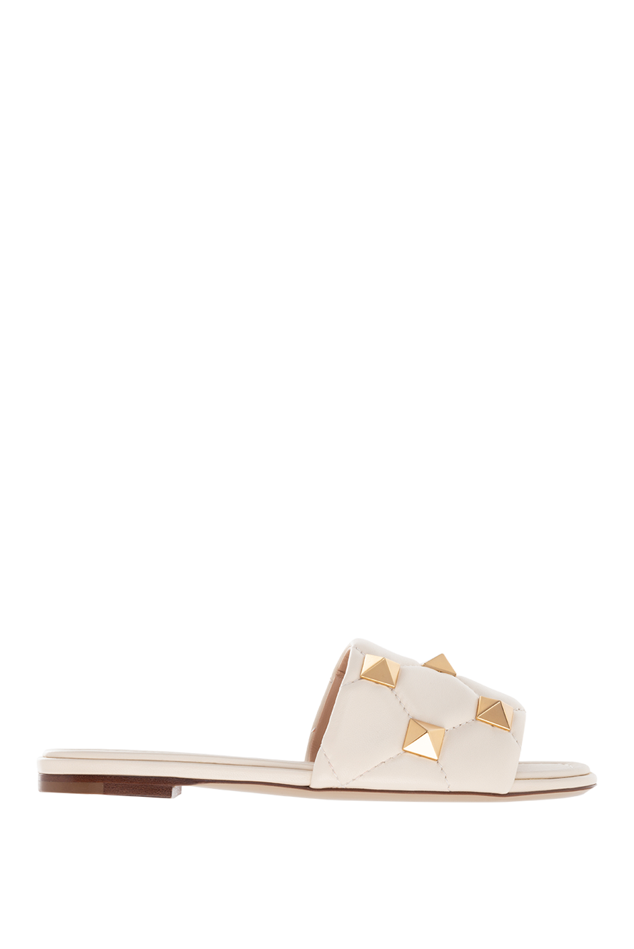 Valentino women's white genuine leather slippers 176978