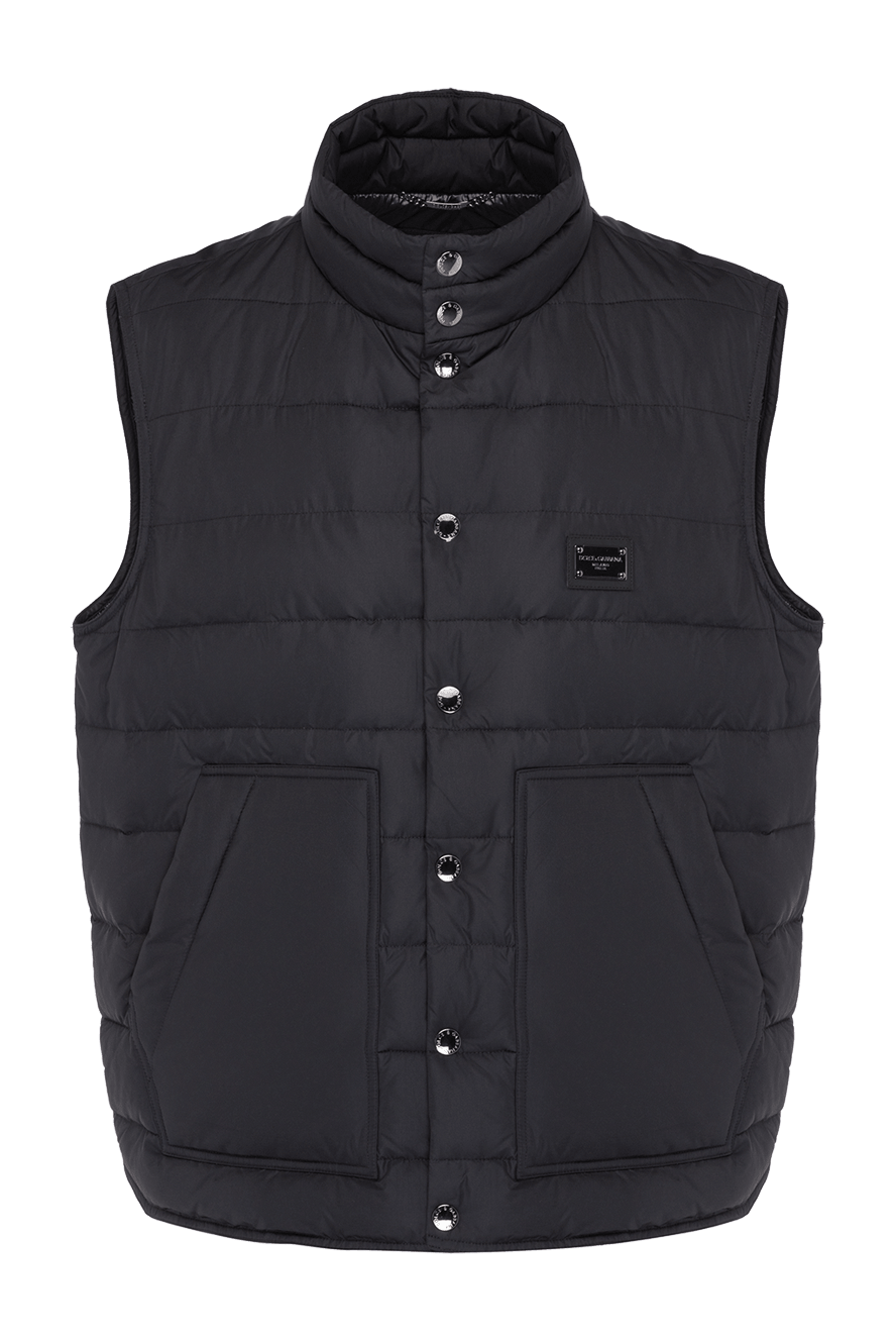 Dolce & Gabbana archive vest 短丈 sullen Dolce & Gabbana black polyester vest for men 177108 — Men parks