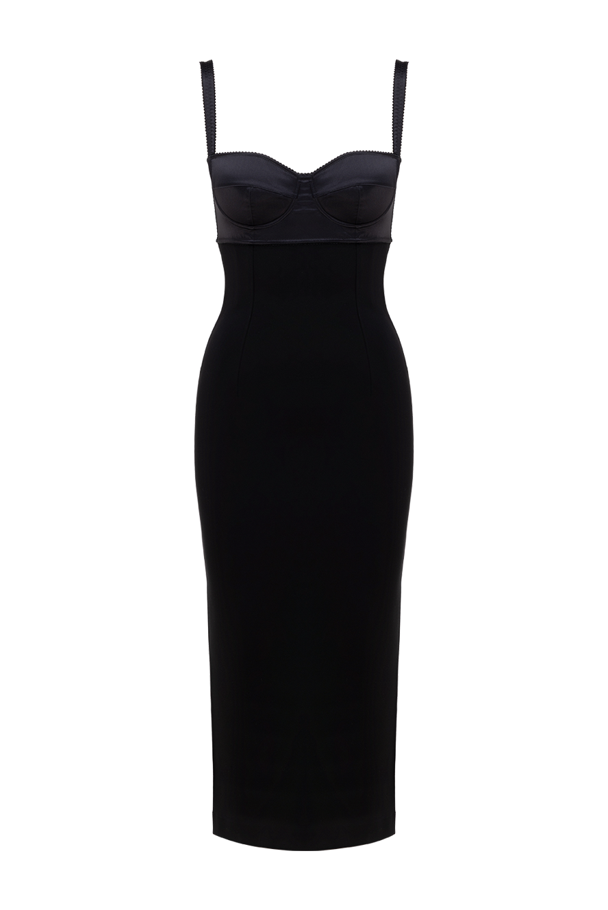 Dolce & Gabbana a black midi dress with a corset accent and wide straps  177769  Women dresses | Domino Online Store Ukraine
