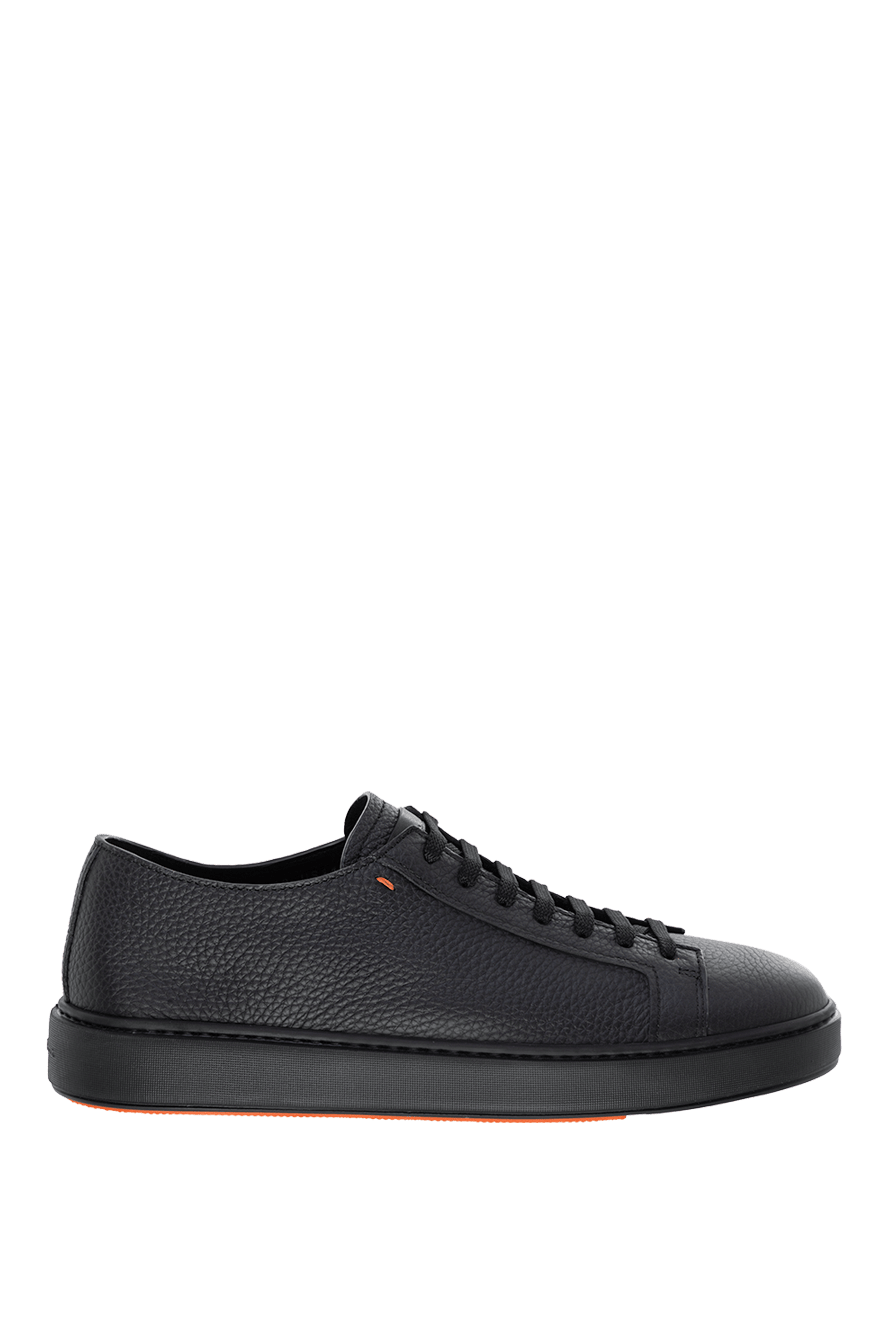 Santoni black genuine leather snickers for men 178213 — Men