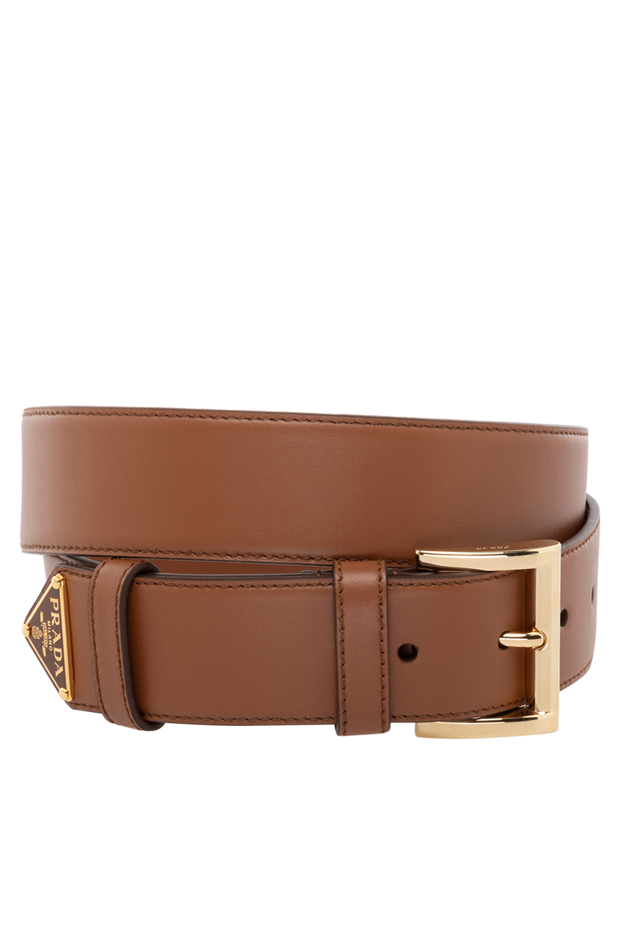 【送料&関税込】Prada Brown Leather Belt Suede belt in brown - Prada | Mytheresa