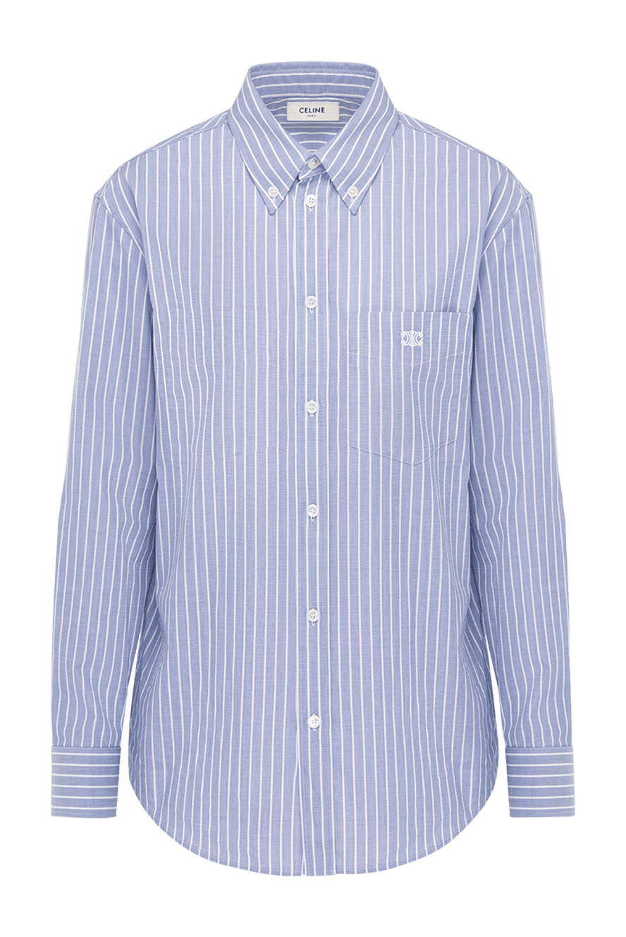 Celine women's blue cotton shirt 179188 — Women shirt | Domino