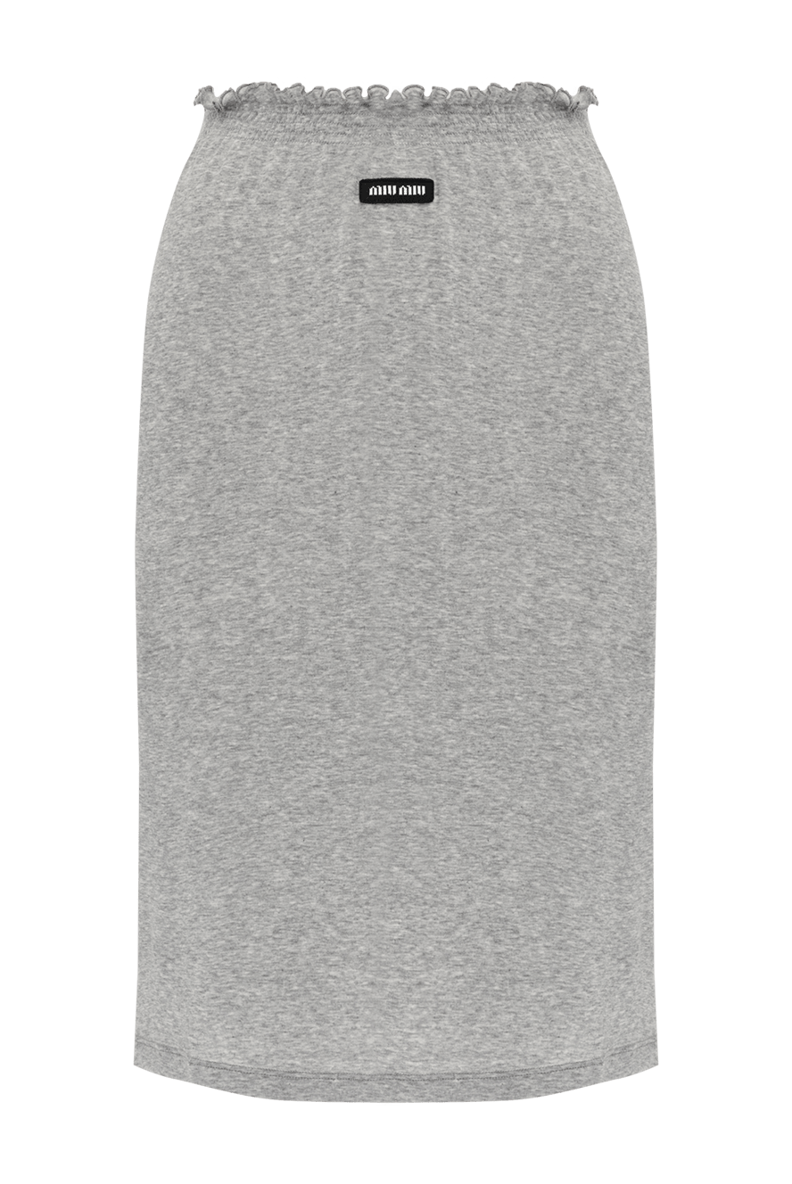 Miu Miu women's gray cotton skirt 179596 — Women midi skirt