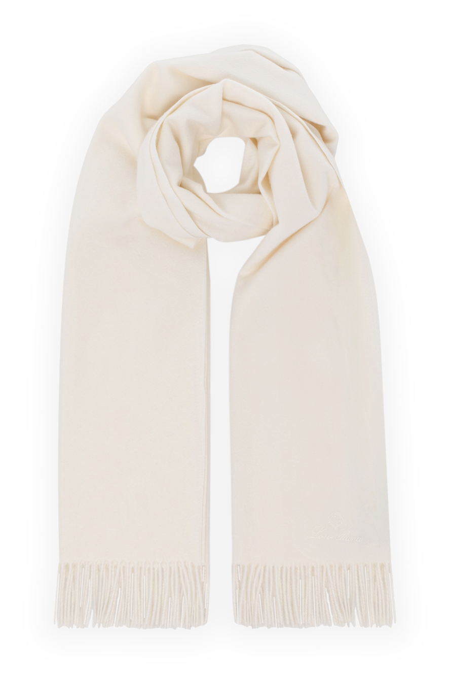 タグ付き　Loro Piana Fringed Cashmere Loro Piana - Fringed Logo-Jacquard Cashmere Scarf Loro Piana