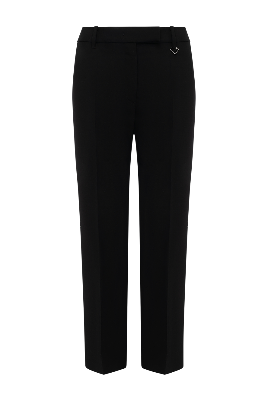 Prada women's black pants made of wool and elastane 180334 — Women