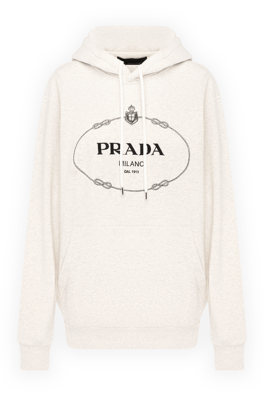 Prada hoodie for women beige made of cotton 180338 — Women hoodie