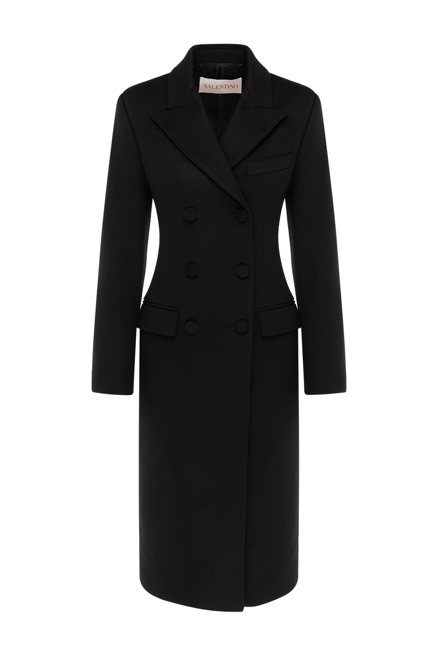 Valentino women's black wool and cashmere coat 180339 — Women