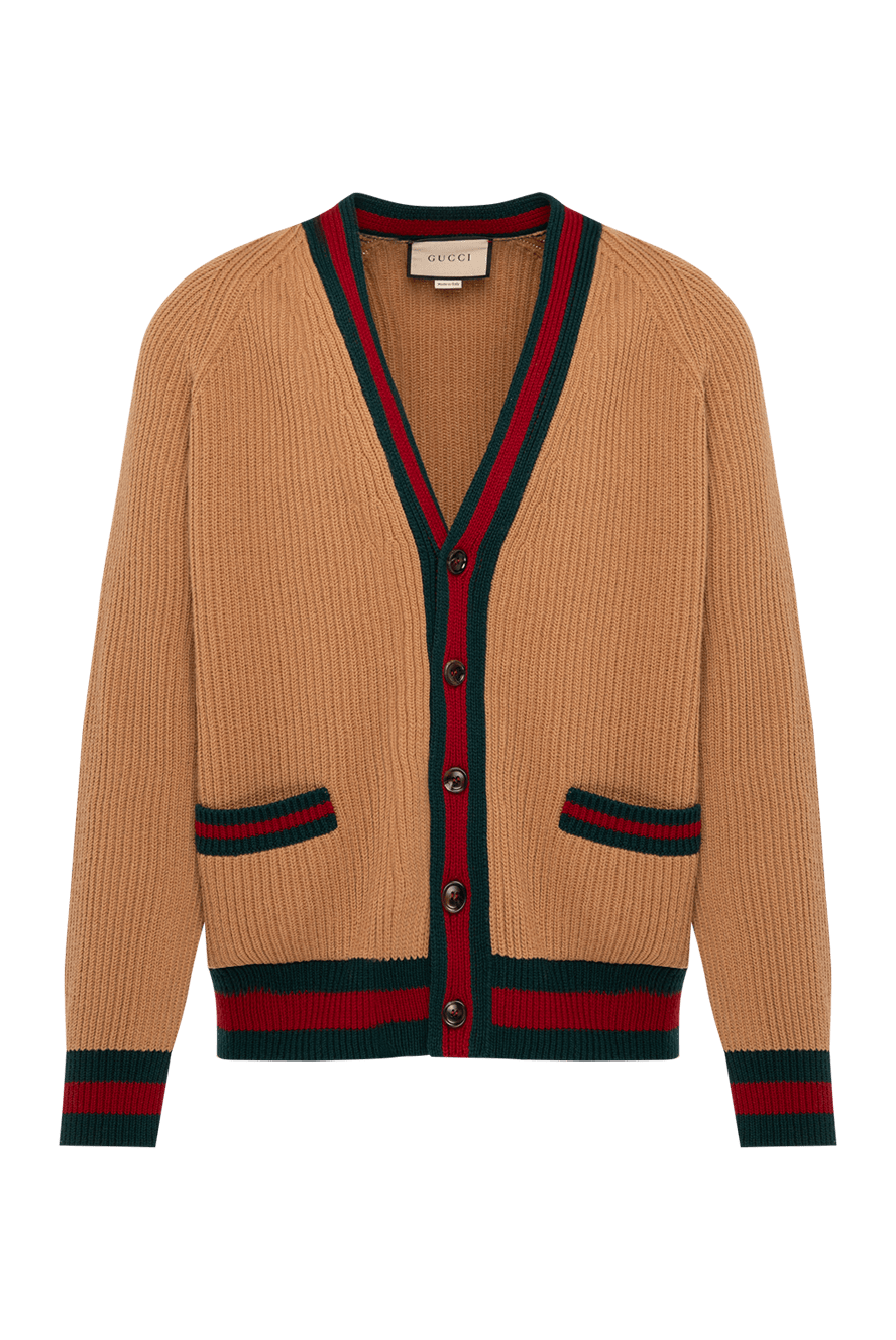 Gucci cardigan for men brown woolen 180500 — Men cardigan | Domino