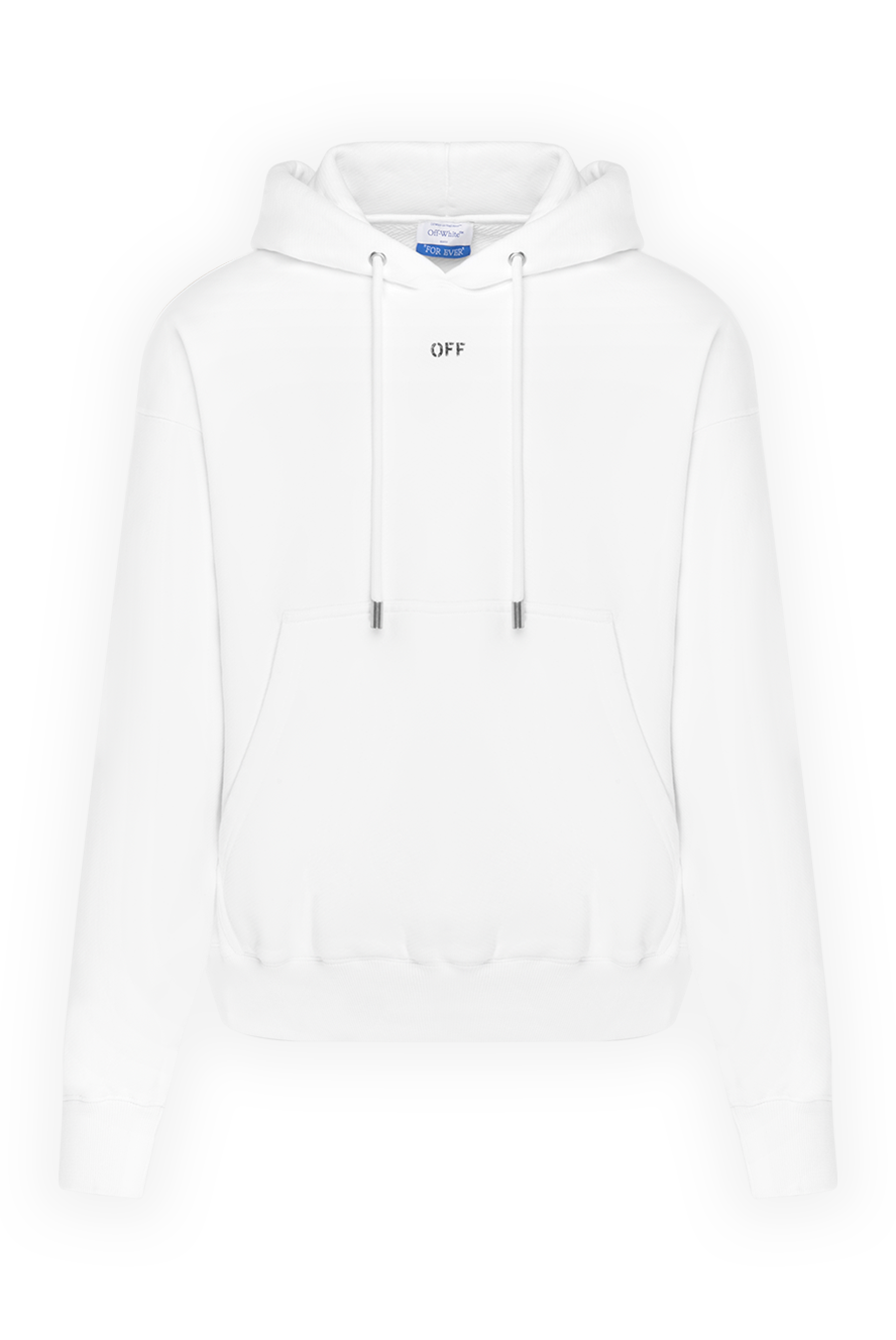 Off-White men's white cotton hoodie with logo 180556 — Men hoodie