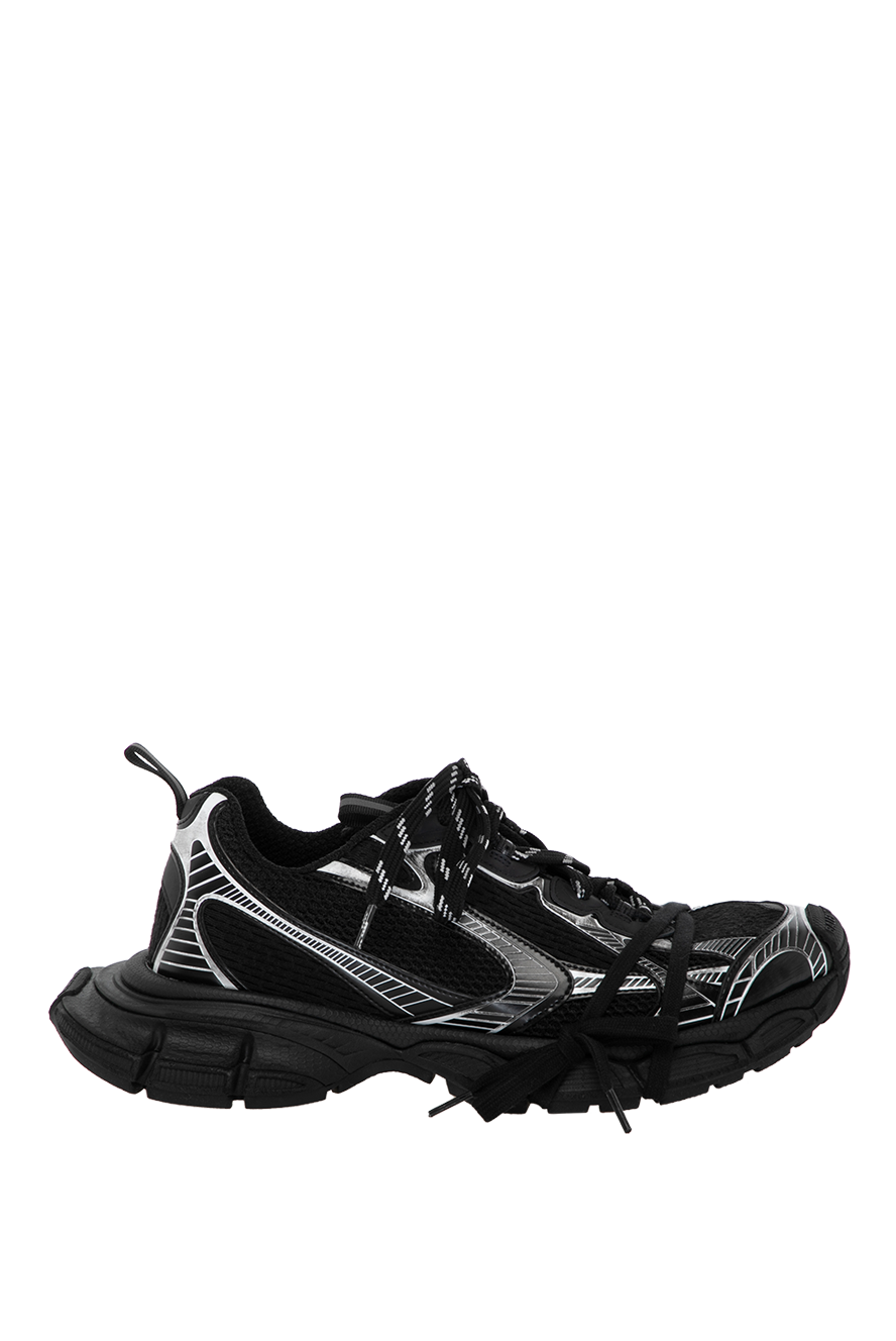 Balenciaga men's black sneakers made of textile and genuine Balenciaga men's black sneakers made of textile and genuine