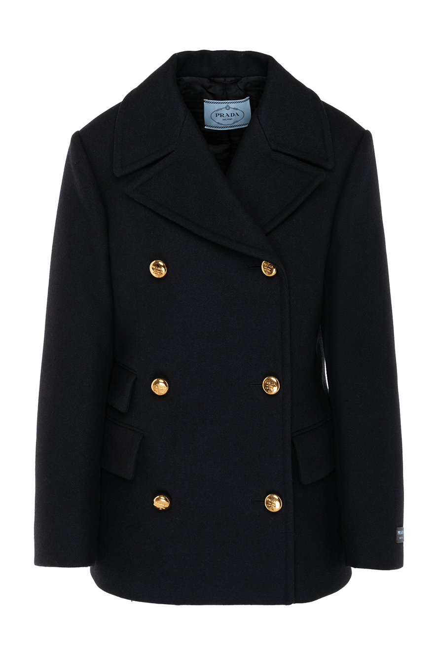 Prada women's trench coat made of wool blue 180616 — Women coats