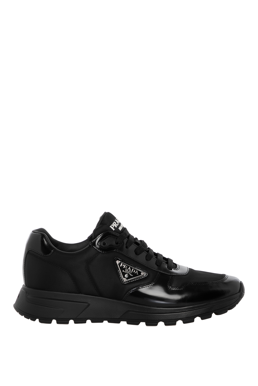 Prada men's black sneakers with combined logo 180631 — Men