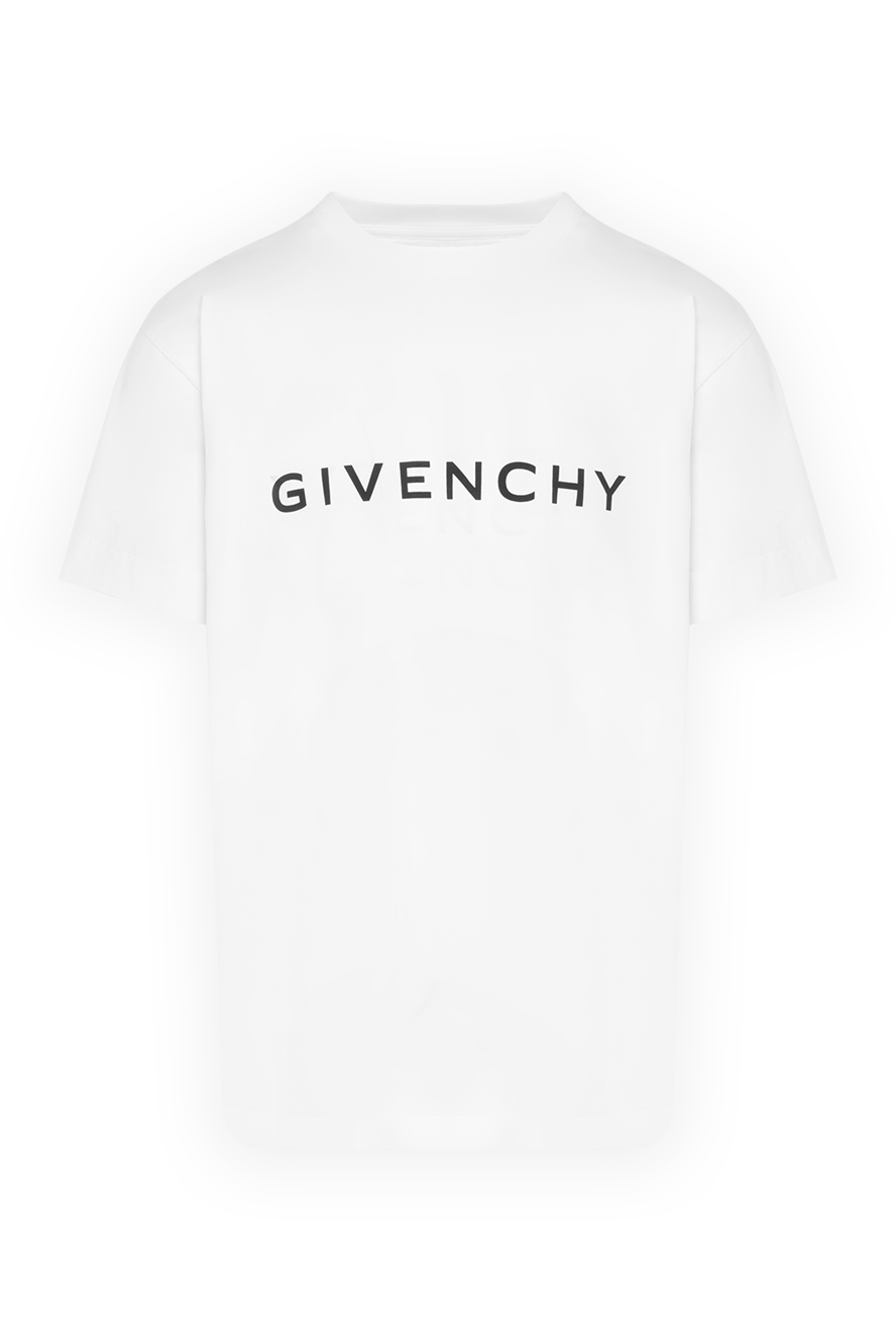 Tシャツ・カットソー Givenchy White Logo T-Shirt Givenchy White cotton T-shirt with logo | TheDoubleF
