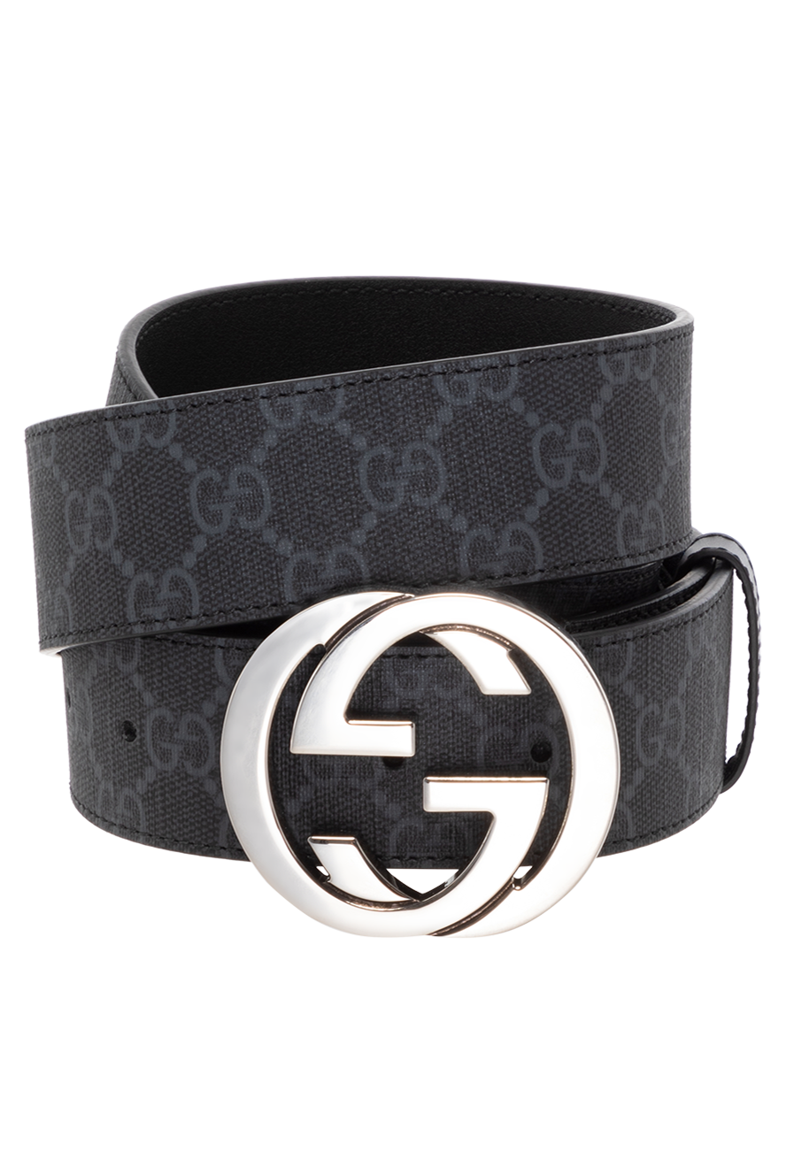 Gucci belt with gg pattern and g buckle 180701 — Men belts and