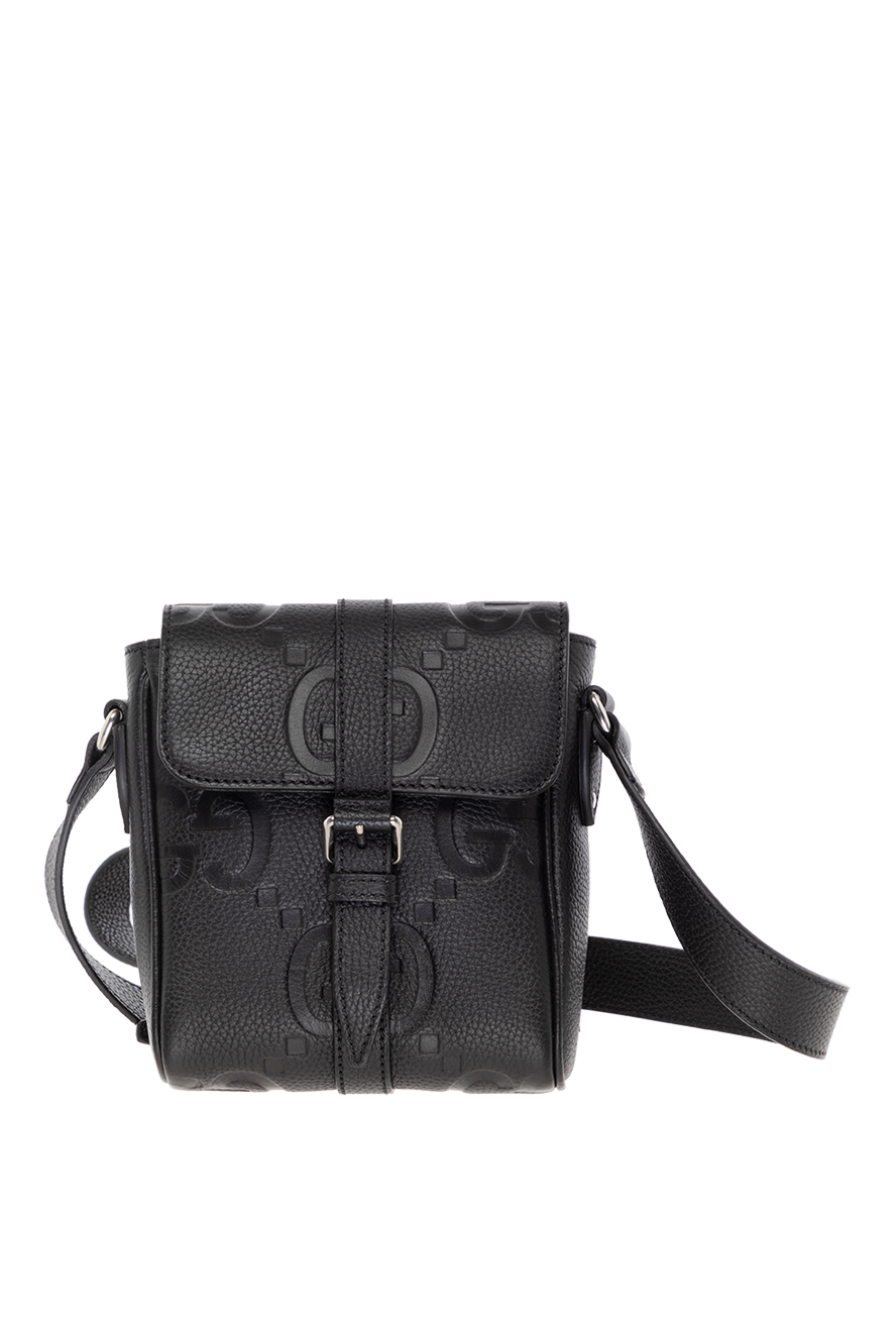 ショルダーバッグ GUCCI Men Shoulder Bags 802096FADUK BLACK Pre-Owned Black GG Supreme Canvas Studded Square Shoulder