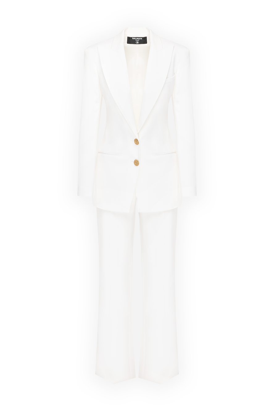 スーツ BALMAIN Women Suit Jackets EF1SI505VF210FB White BALMAIN PARIS BLAZER JACKET COAT WHITE SIZE 38 NEW WITH TAGS