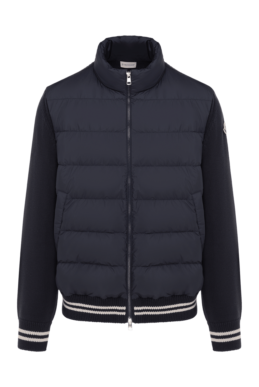 ブルゾン Moncler Navy Blue Polyamide Jacket MONCLER Size XXXL Navy Polyamide Hooded Jacket For Sale at