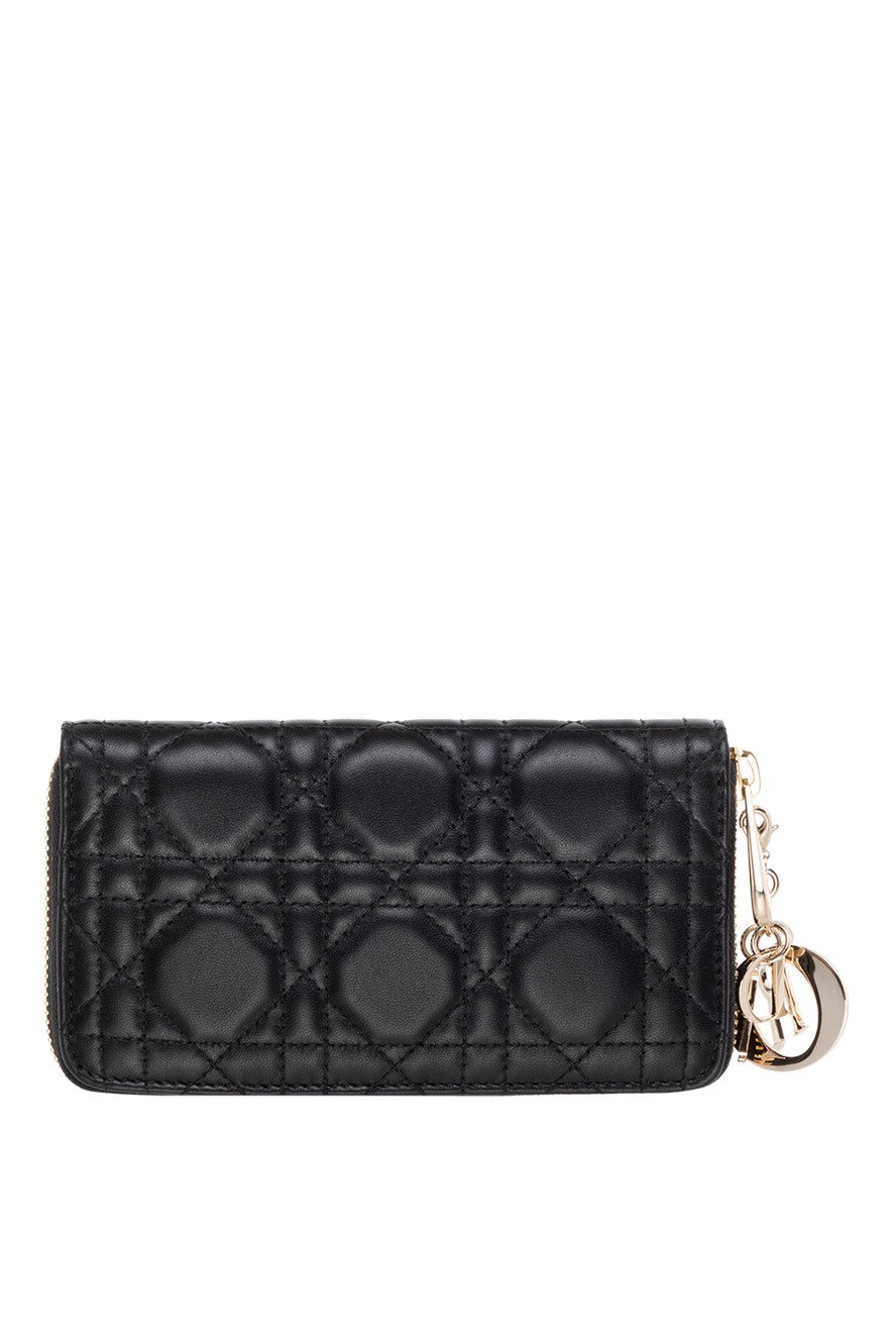 小物 Dior Lady Dior Medium Wallet Noir Christian Dior Lady Dior Wallet Black / Light Gold Lambskin