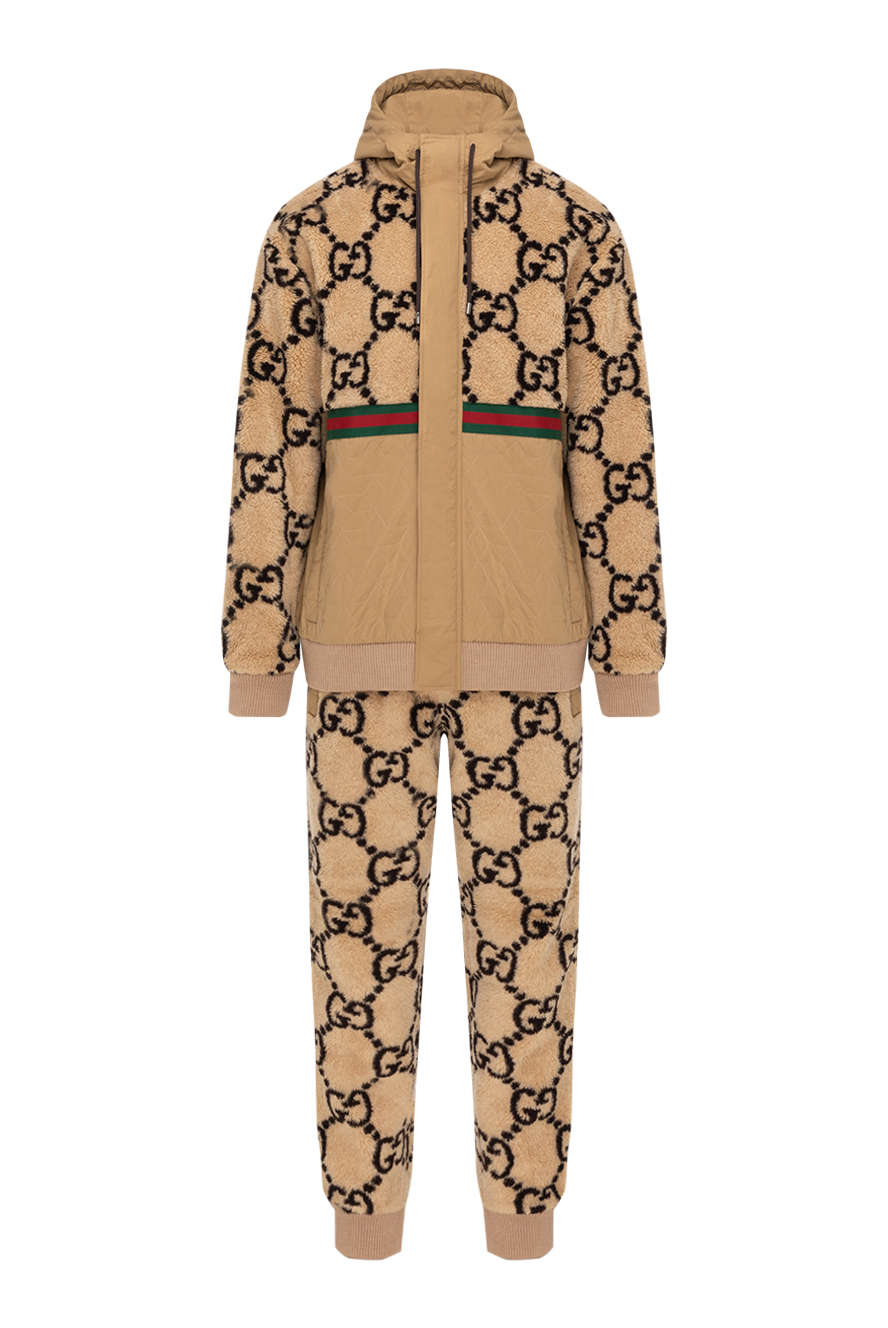 Gucci textile walking suit jumbo gg beige 185209 — Men tracksuits
