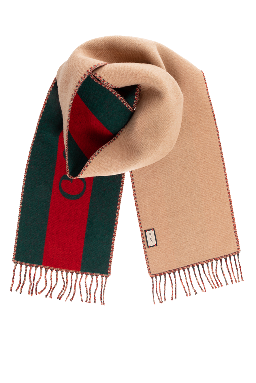 Gucci beige woolen scarf for men 185215 — Men scarves, shawls and