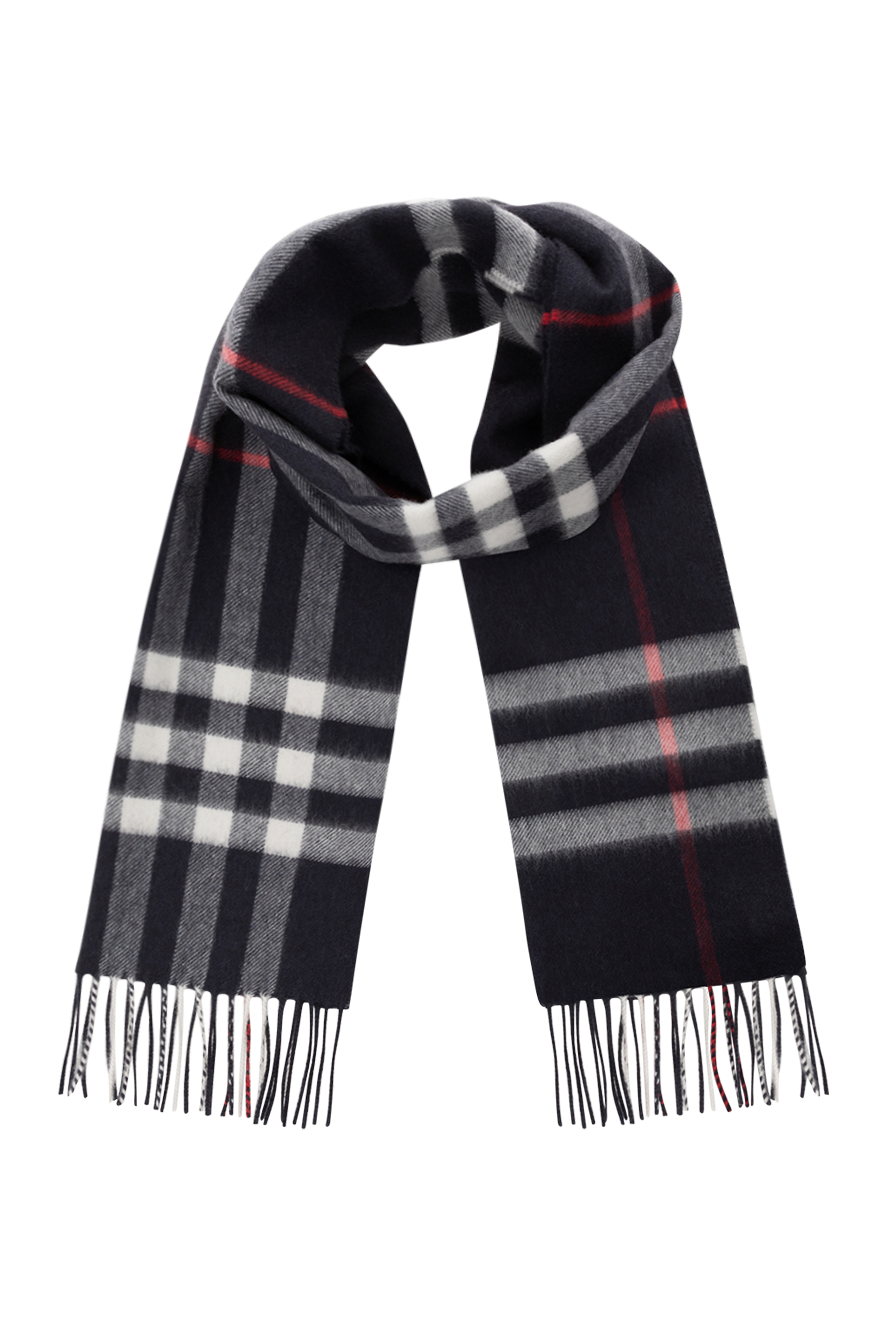 Burberry black women's cashmere scarf with fringe 185430 — Women