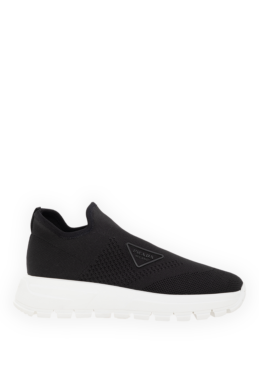 Prada sneakers-socks made of elastic knitwear for women black