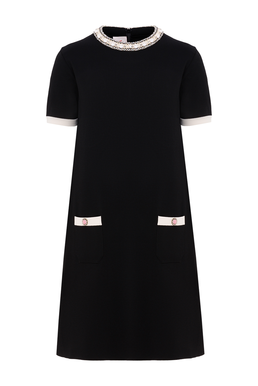 【送料&関税込】Valentino Black And Beige Wool And Silk Dres Valentino Black And Beige Wool And Silk Dress | italist