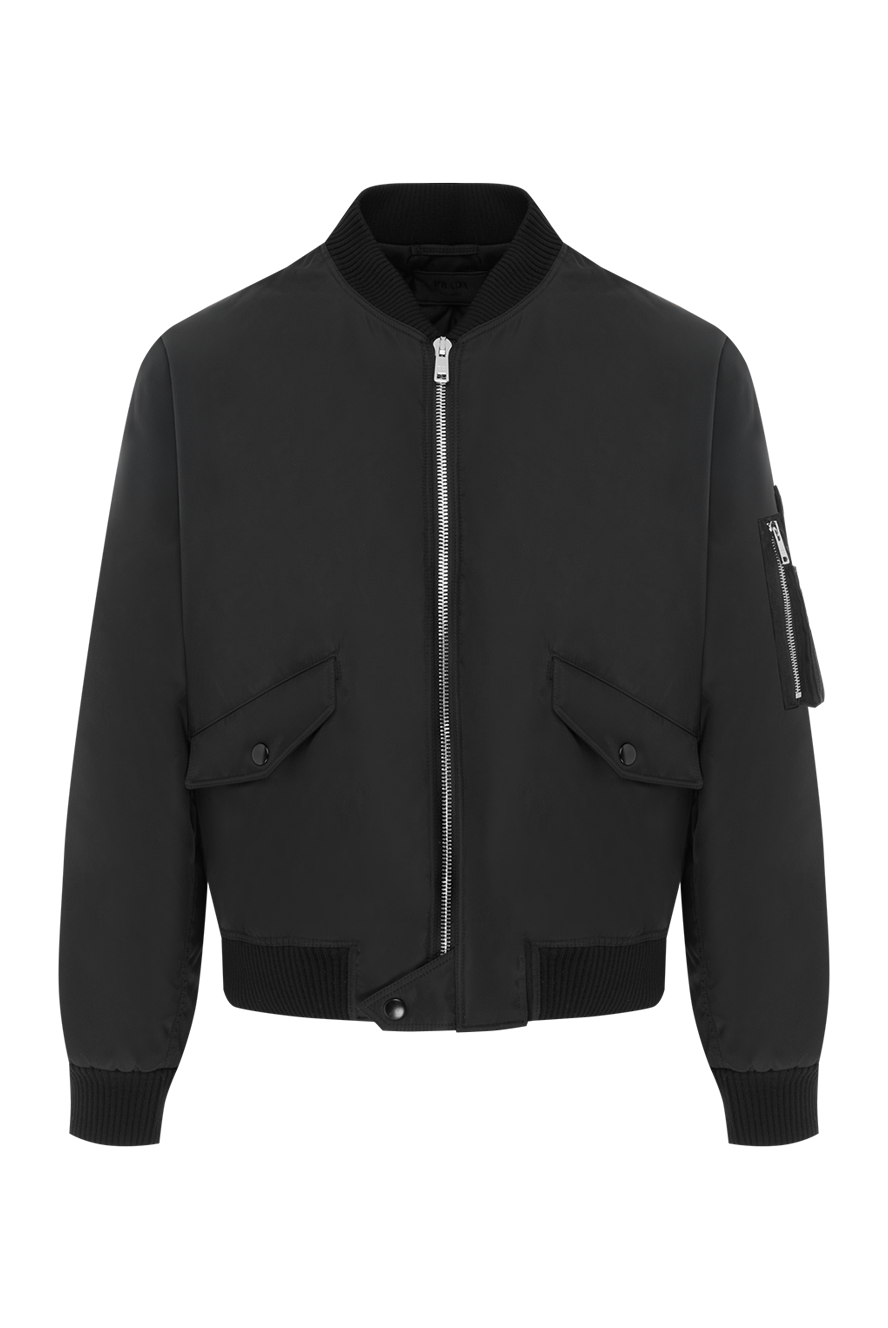 Prada men's black nylon bomber jacket 187398 — Men jackets