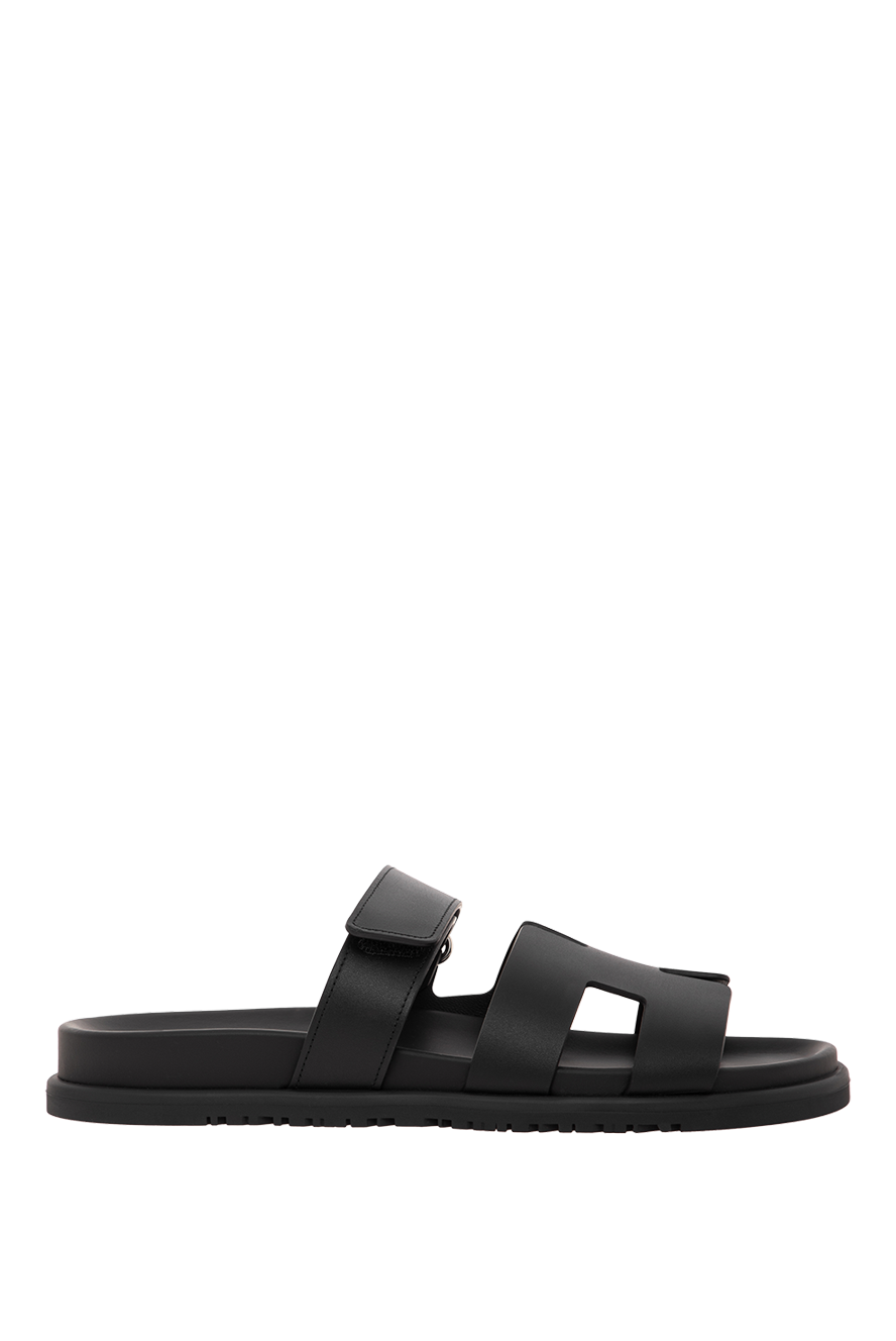 HERMES ブラック フラットシューズ　エディ22、5㎝ 188912-1.png